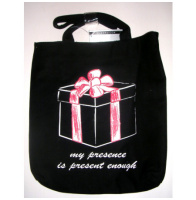 (image for) My Presence Is Present Enough Canvas Tote Bag Purse - Click Image to Close
